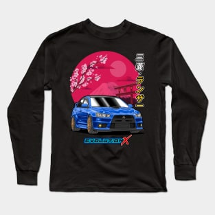 Nippon JDM Blue Mitsubishi Lancer Evolution X Long Sleeve T-Shirt